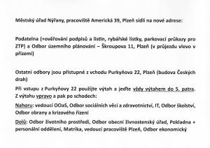 MěÚ Nýřany - změna adresy